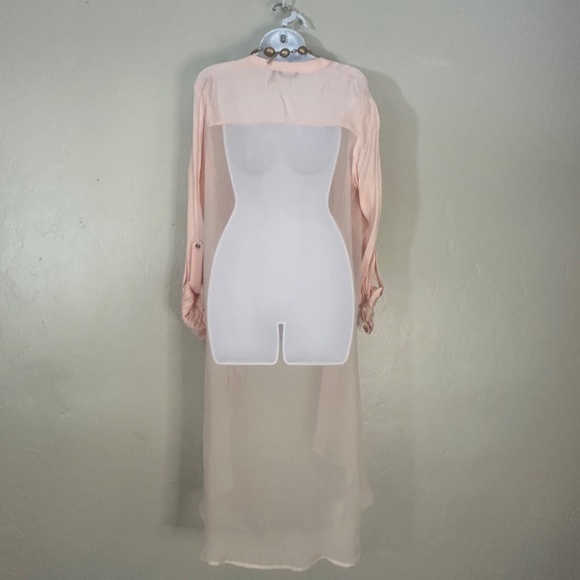 Marciano Sheer High Low Blouse XS Gently worn 100% viscose transparent fabric - Picture 4 of 6